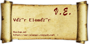Vér Elemér névjegykártya